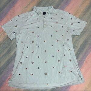 Ralph Lauren Mens 2XLT Blue Polo Shirt Sailboats Knots Anchor Embroidered